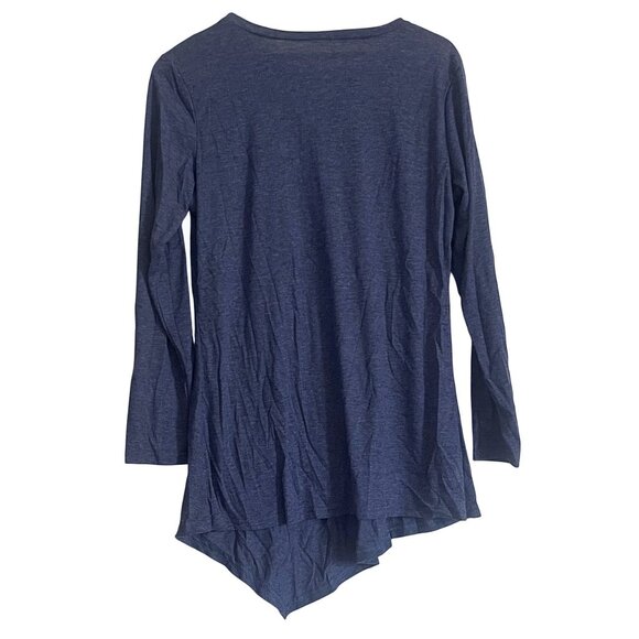 High Low Hem Autumn Button Detail Long Sleeve Tunic Casual Charming Basic Tops L - Picture 3 of 6